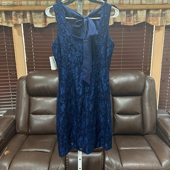 Sam Edelman Lace Blue Dress With Tie in the back - Picture 4 of 7